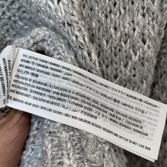 Abercrombie & Fitch Womens Knit Open Front Cardigan Sweater Gray Size Small - Picture 4 of 6